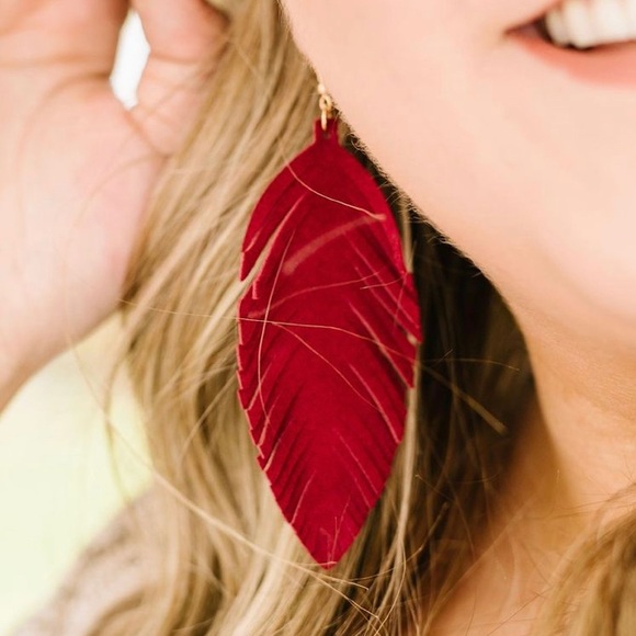 Don't Leave Me Earrings In Mustard - Picture 5 of 5